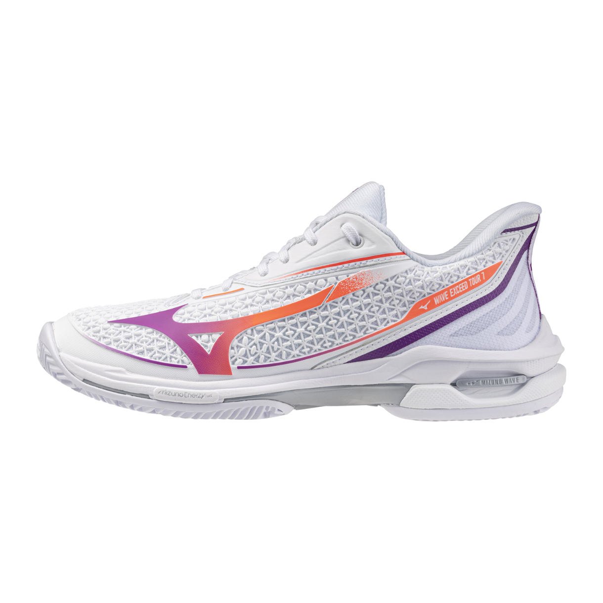 Mizuno Wave Exceed Tour 7 Clay Court Dame - White/Dahlia/Lava Orange