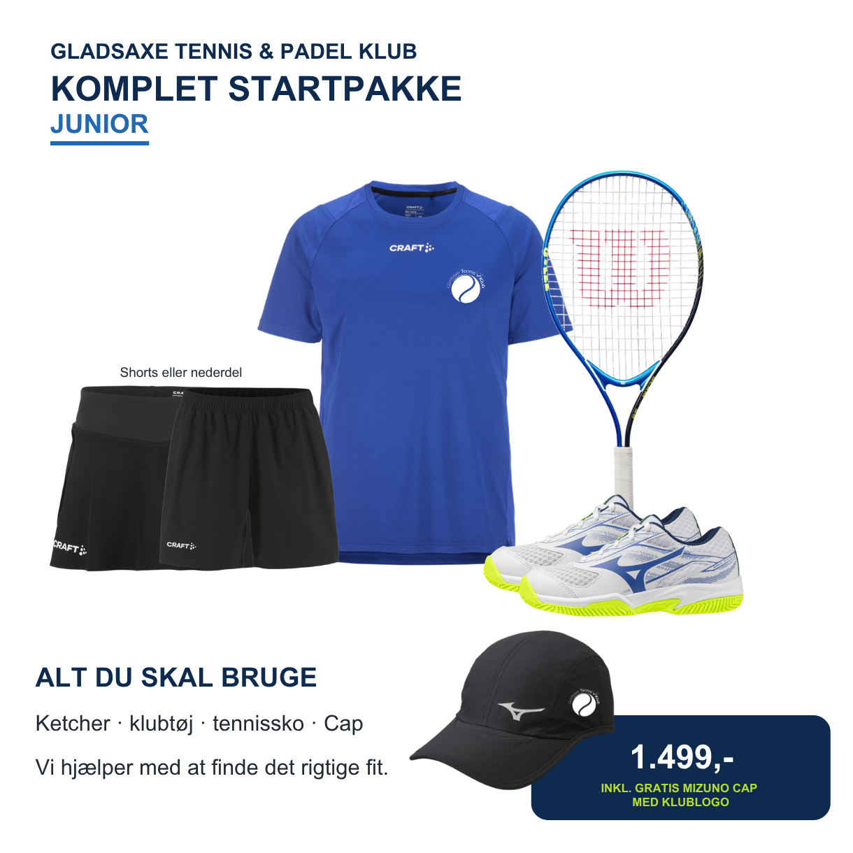 Gladsaxe Tennis Komplet Startpakke - Junior