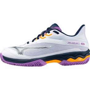 Mizuno Wave Exceed Light 2 Clay Court Dame - White/Dress Blues/Hyacinth