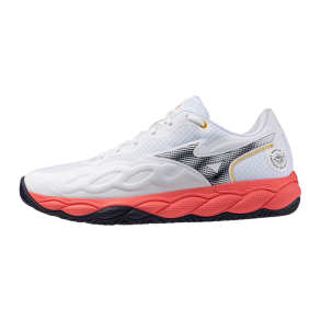 Mizuno Wave Enforce Court All Court - White/Coral/Baryton Blue