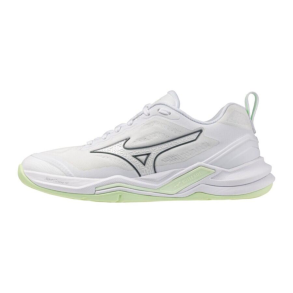 Mizuno Wave Stealth Elite Dame - White/Aqua Gray