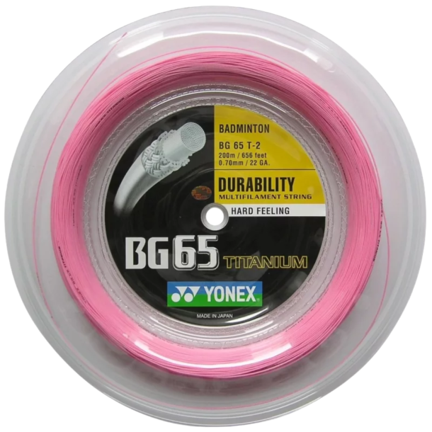 Yonex BG 65 Titanium 200m - Pink