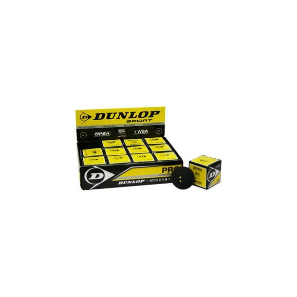 Dunlop Pro - 2 gule prikker (1 kasse med 12 stk.) 